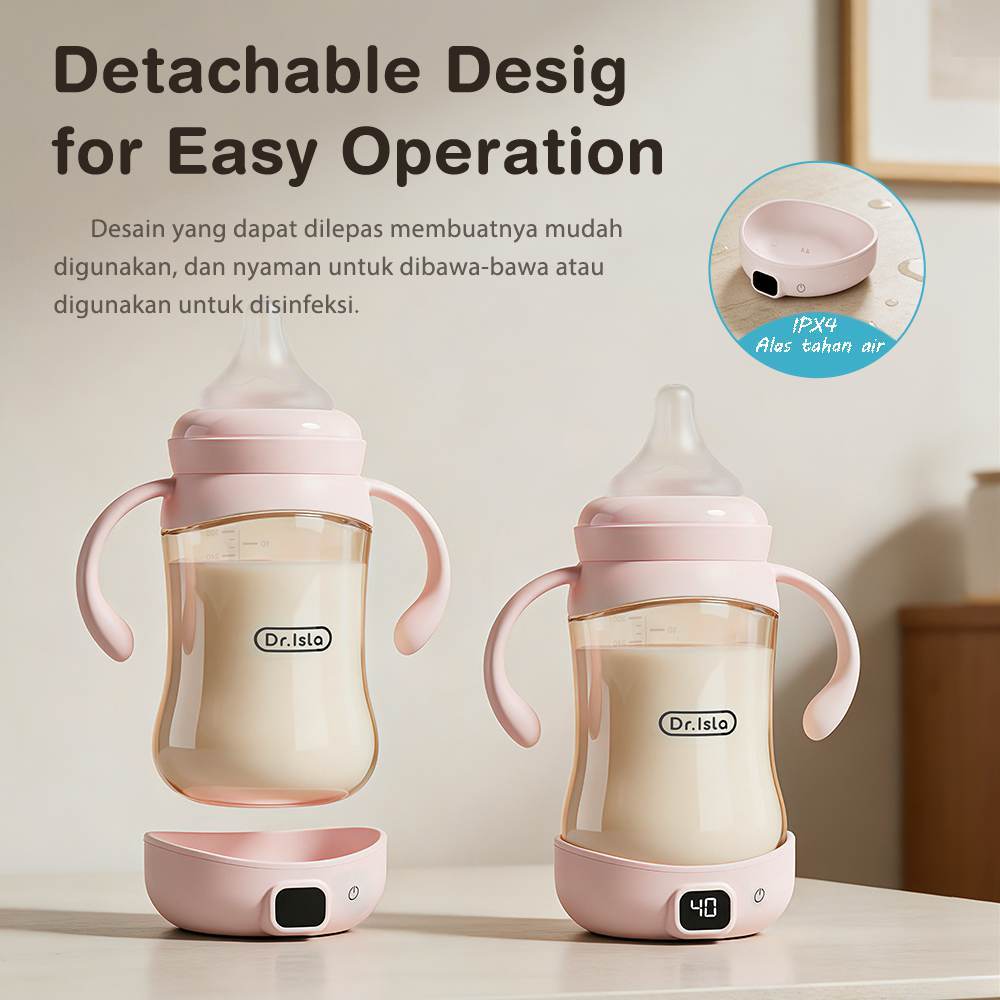 Botol Susu Bayi Dr.isla PS80 PPSU Sensor Suhu Digital Layar LED Anti Kolik Foto 3