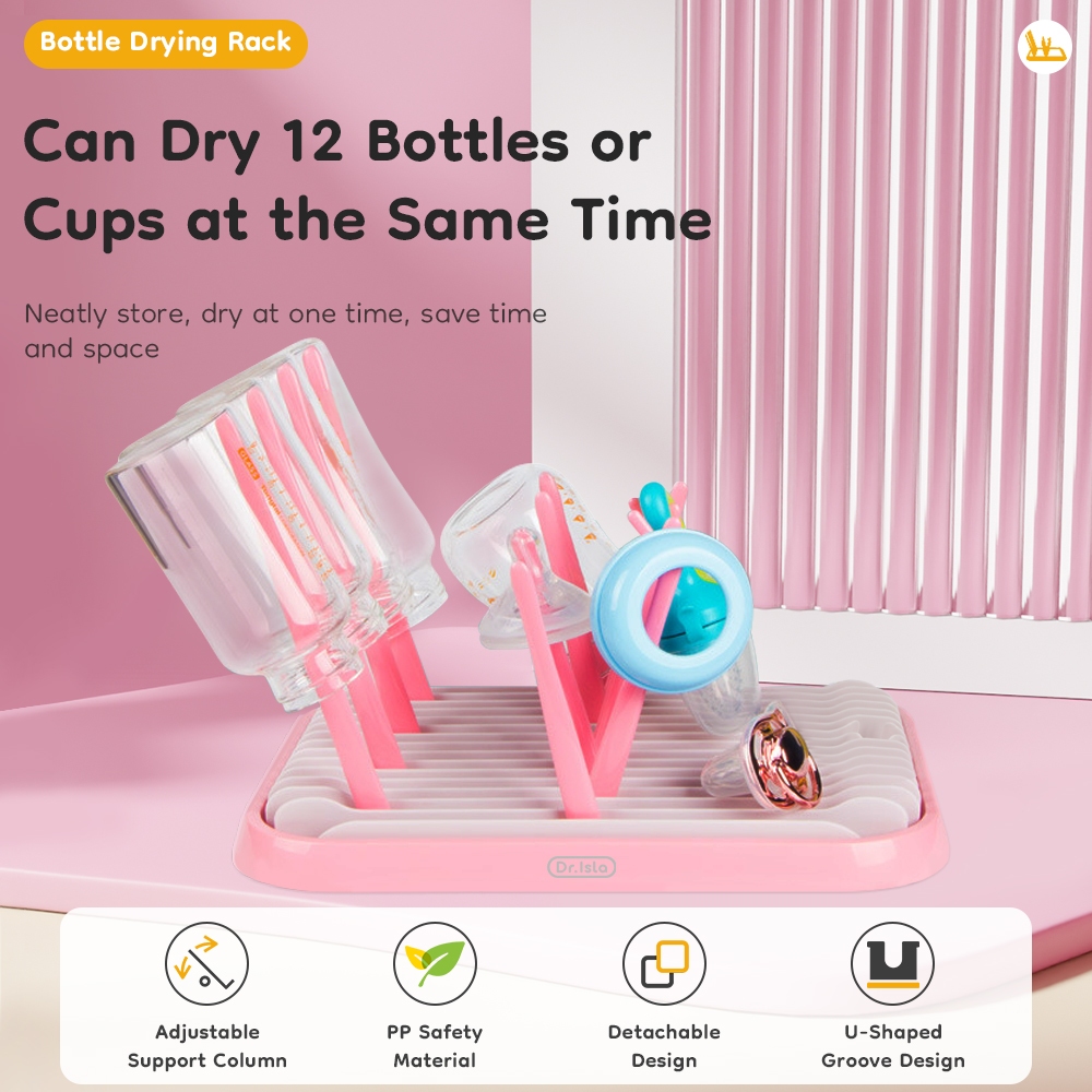 Rak Pengering Botol Susu Bayi Dr.isla CP20 Adjustable Portable Tempat Dot dan Sedotan Foto 2