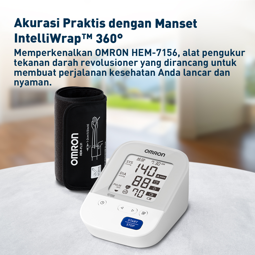 Tensimeter Digital Omron HEM-7156A dengan Manset IntelliWrap 360 dan Deteksi Irama Jantung Foto 8