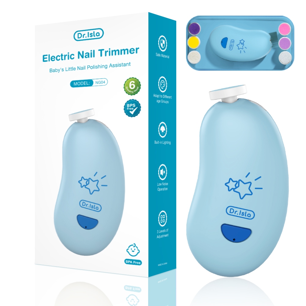 Dr.isla Gunting Kuku Bayi Elektrik NG04 Rechargeable 6 Kepala Pengamplasan Lampu Foto 5