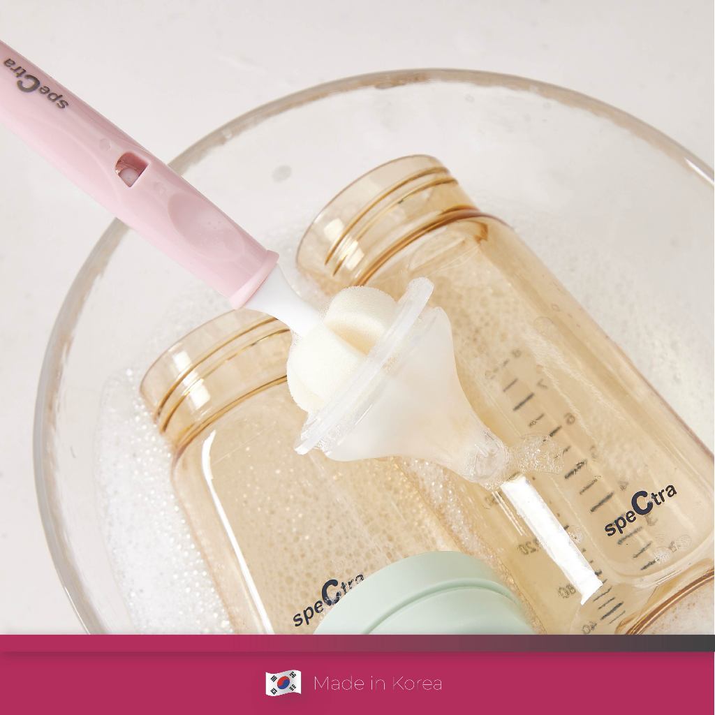 Sikat Botol Susu Spectra Brush Set 2 Pcs Pink Pembersih Dot Pompa ASI Foto 3
