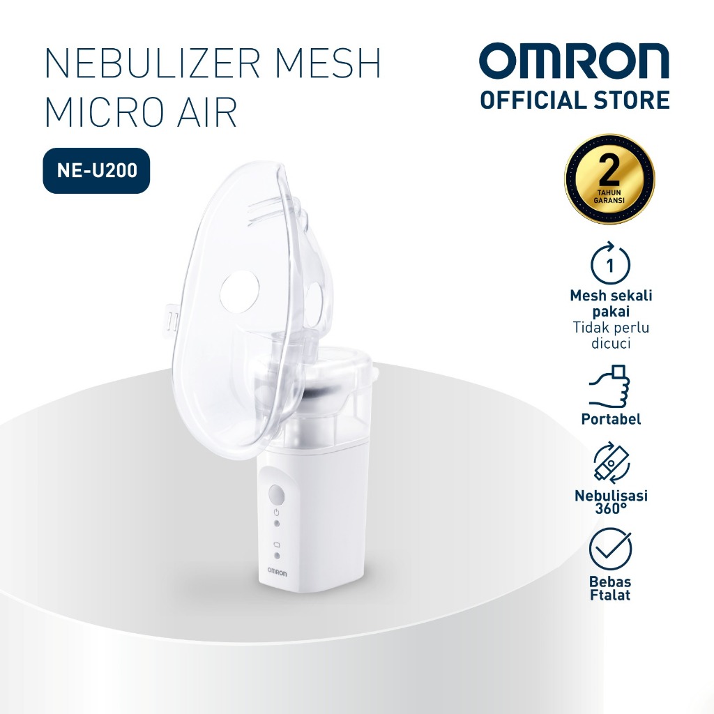 Nebulizer Mesh Omron NE-U100 Portable 360 Derajat Teknologi Titanium Vibrator Foto 6