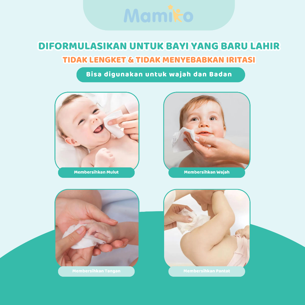 Mamiko Baby Wipes Pure Water Foto 4