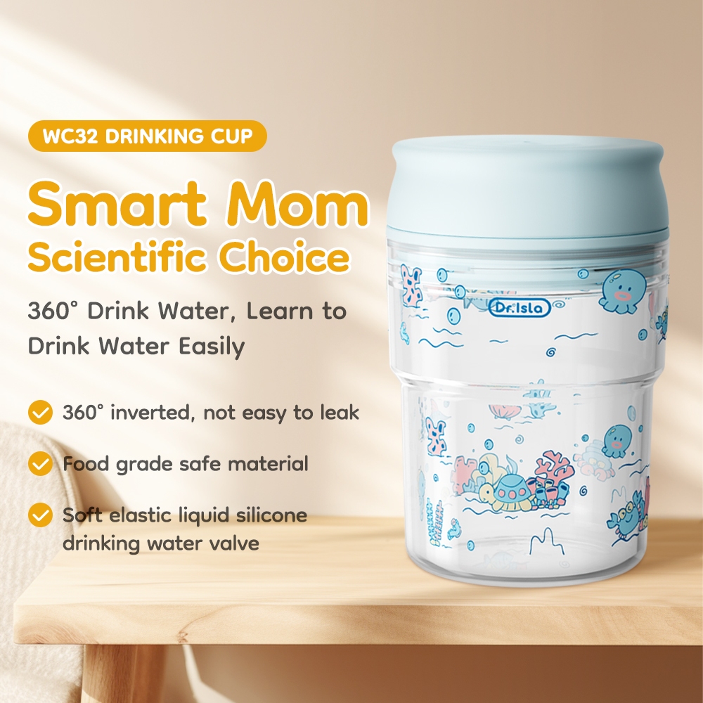 Dr.isla Botol Minum Bayi Anti Tumpah 280ml BPA Free Katup Silikon 360° Tahan Bocor Foto 3