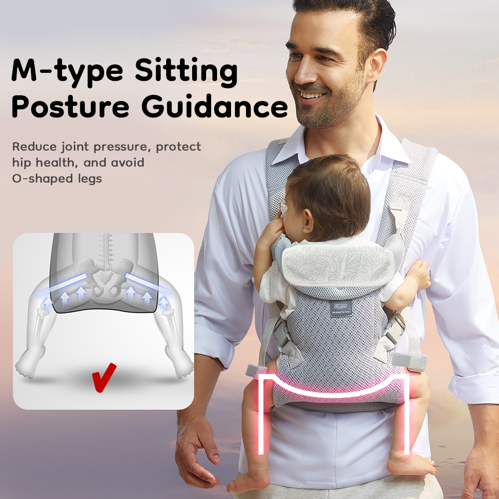 Gendongan Bayi Dr.isla BH03 Newborn Adjustable M Shape 3 Posisi dengan Celemek Katun 7A Foto 3