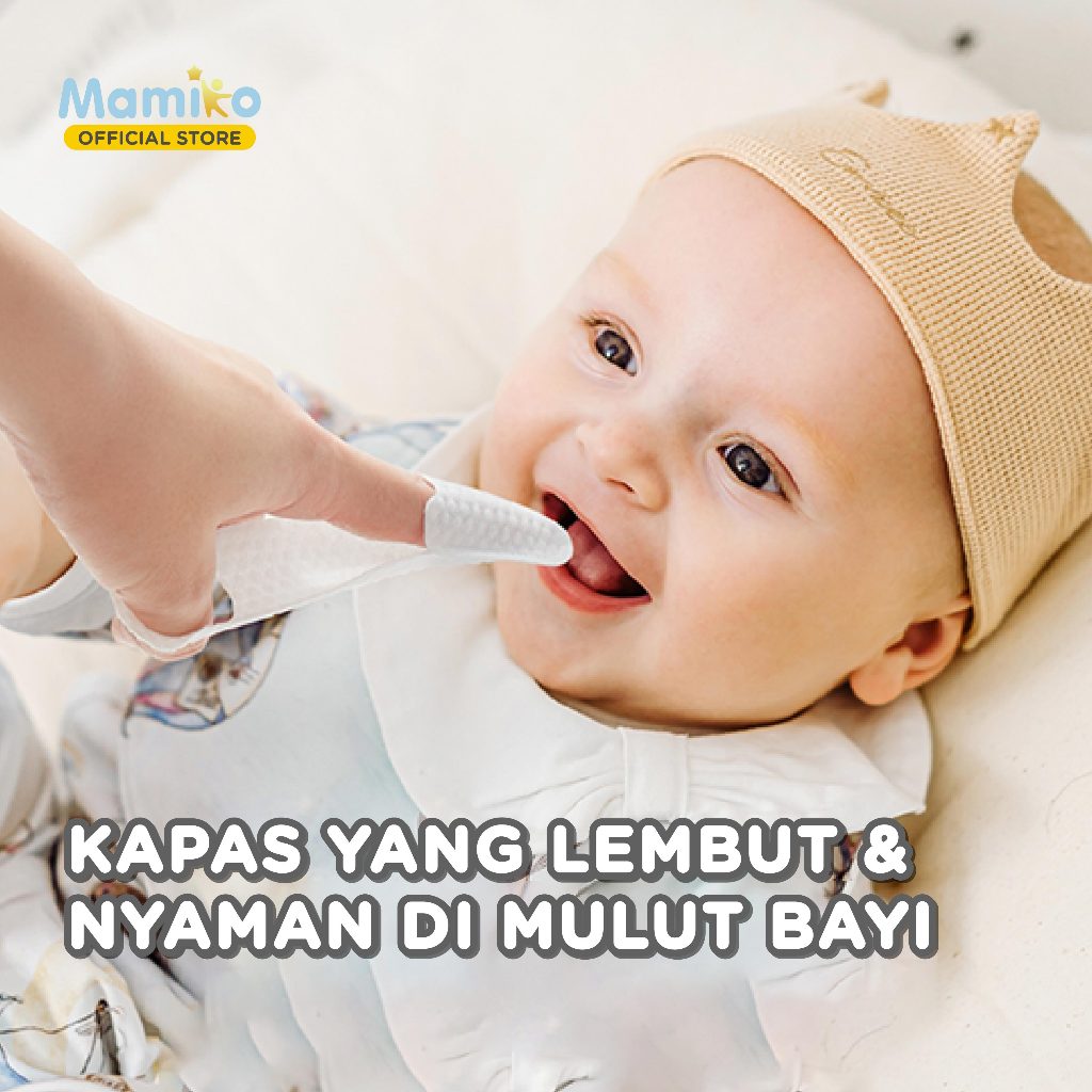Mamiko Finger Baby Oral Wipes 30 & 50 Pcs Pembersih Lidah Gusi Bayi Baru Foto 2