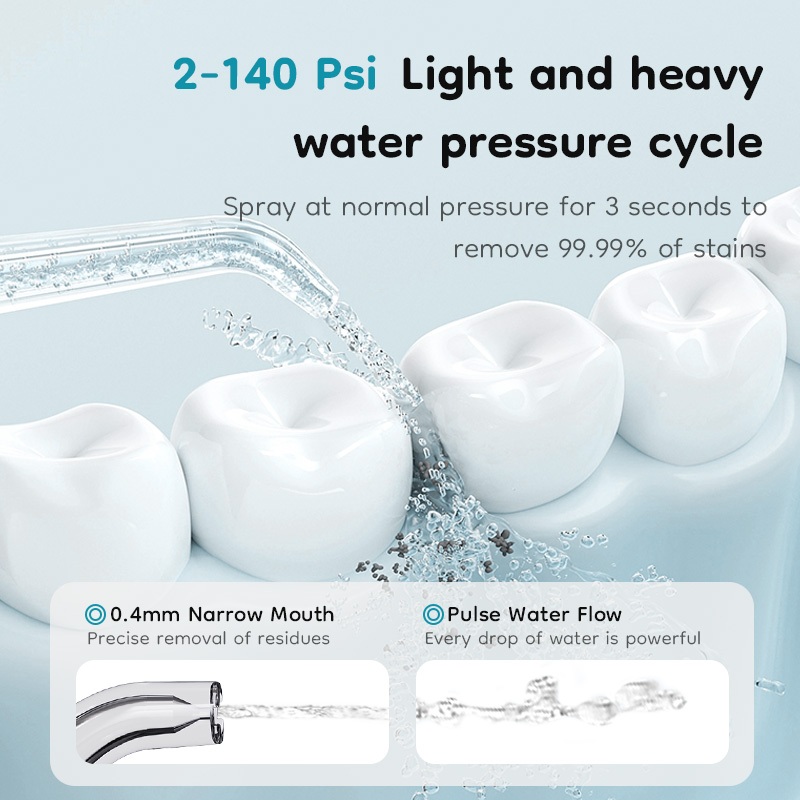 Dr.isla Water Floss Electric Dental Cleaner CF410 3 Mode 4 Nozel IPX7 USB Rechargeable Foto 4