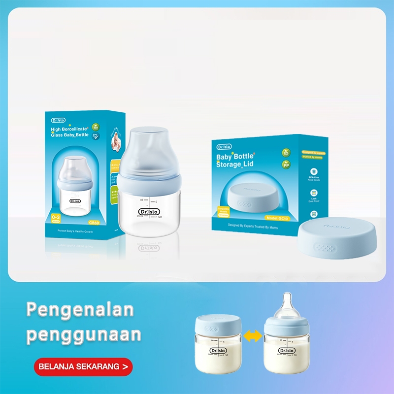 Botol ASI Kaca Dr.isla 90ml 160ml 240ml BPA Free Sertifikasi Kemenkes Foto 6