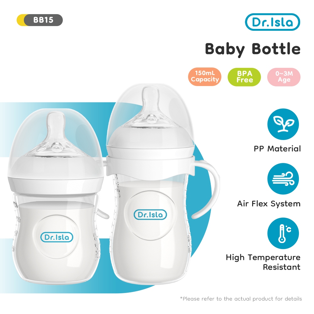 Botol Susu Bayi Dr.isla BB15 Anti Kolik Dot Alami BPA Free 150ml 330ml